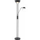 Lampadaire rustique en métal avec liseuse noir Galva