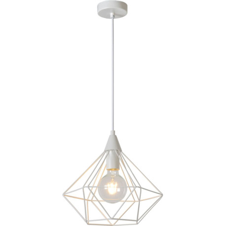 Suspension design en métal blanc Martia