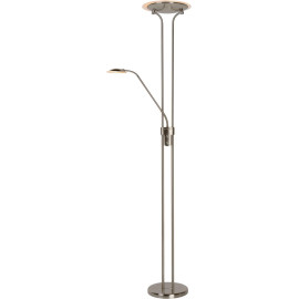 Lampadaire rustique en métal Led intégré chrome dépoli Elis