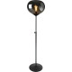 Lampadaire design globe en verre fumé Smokey