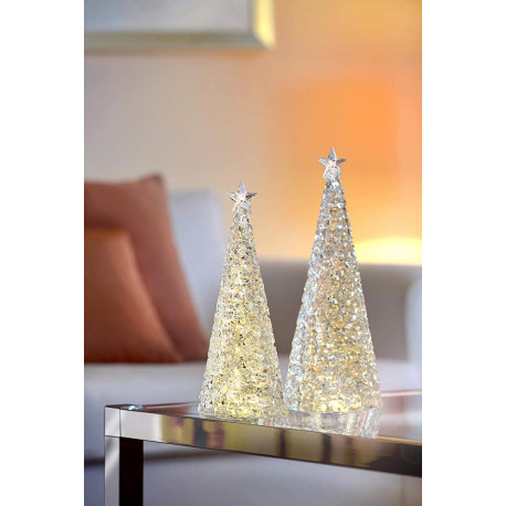 Lampe à poser sapin 33 cm LED avec minuterie Star