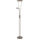 Lampadaire rustique en métal liseuse orientable chrome dépoli Kamaro