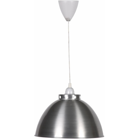 Suspension moderne en métal chromé satin Ø 30 cm Lewis