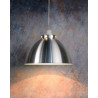 Suspension moderne en métal chromé satin Ø 30 cm Lewis