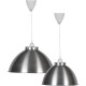 Suspension moderne en métal chromé satin Ø 30 cm Lewis