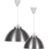 Suspension moderne en métal chromé satin Ø 38 cm Lewis