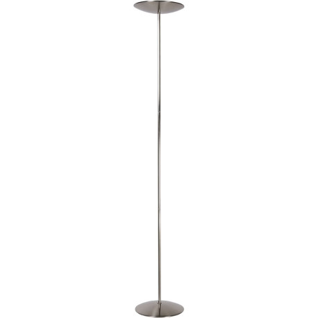 Lampadaire moderne droit en métal effet chrome dépoli Diva