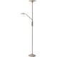 Lampadaire design avec liseuse et Led intégré chrome dépoli Aureal