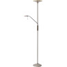Lampadaire design avec liseuse et Led intégré chrome dépoli Aureal