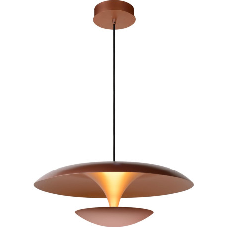 Suspension vintage led en métal rose doré Ambre