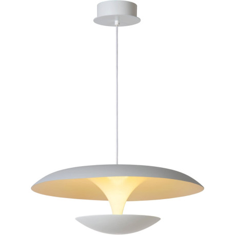 Suspension vintage led en métal blanc Ambre