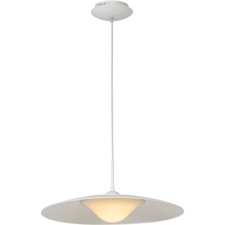 Suspension led vintage en métal et plastique blanc Oli