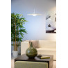 Suspension led vintage en métal et plastique blanc Oli