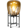 Lampe à poser moderne en verre fumé 40 cm Aki