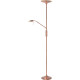 Lampadaire design avec liseuse et Led intégré cuivre Aureal