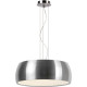 Suspension moderne en métal et acrylique chrome satiné Kahina