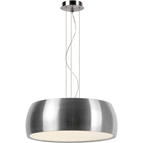 Suspension moderne en métal et acrylique chrome satiné Kahina