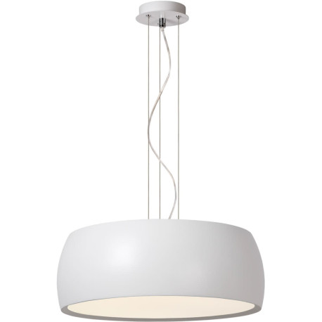 Suspension moderne en métal et acrylique blanc Kahina