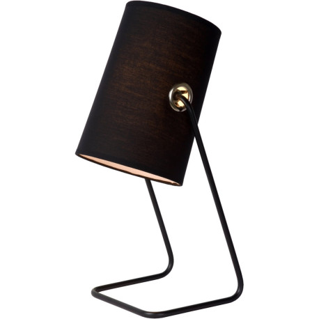 Lampe de table contemporaine métal et tissu noir Yolaine