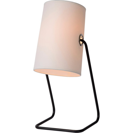 Lampe de table contemporaine métal et tissu blanc Yolaine