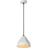 Suspension design en gypse blanche graphique Ø 20 cm Dynozzo