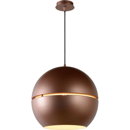 Suspension vintage en métal boule brune Seventy