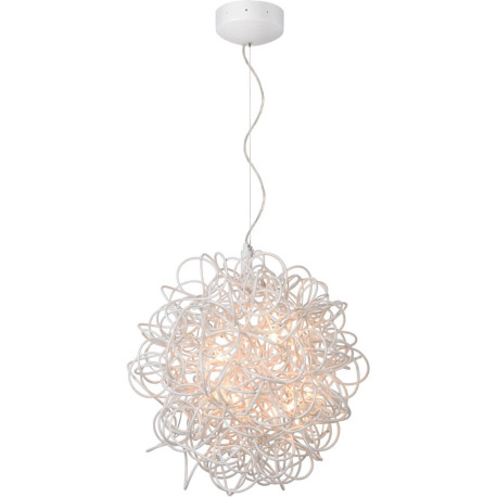 Suspension design led en aluminium blanc Ø 50 cm Zoe