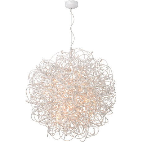 Suspension design led en aluminium blanc Ø 80 cm Zoe