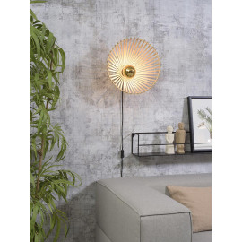 spot rotatif parfait pour une chambre ou un salon pour 1 ampoule GU10 max Applique murale Kinzua en bois et métal aspect gris vieillit compatible ampoules LED 5 Watt 