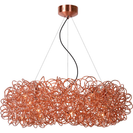 Suspension design couronne led en alu cuivre Zoe