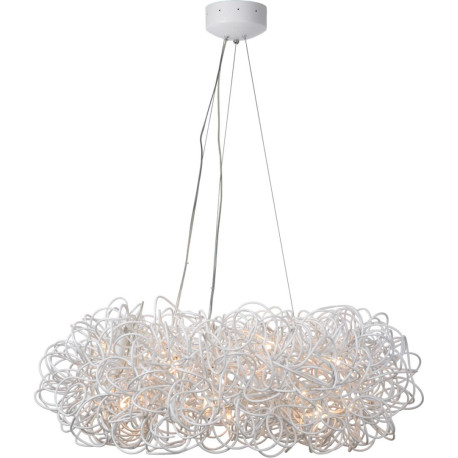 Suspension design couronne led en alu blanc Zoe