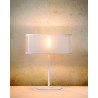 Lampe de table vintage en fer et pvc blanc Malibu