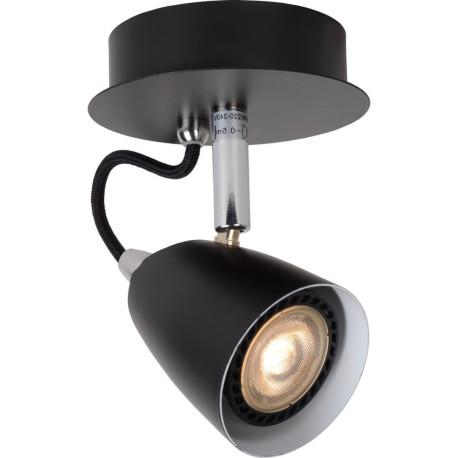 Spot classique led 1 spot en métal noir Solati