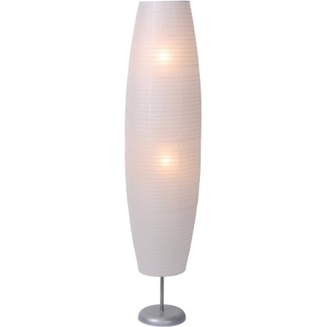 Lampadaire classique en papier de cotton blanc Evonie