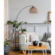 Lampadaire design aspect rotin pour salon 170 cm Rosolite