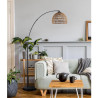 Lampadaire design aspect rotin pour salon 170 cm Rosolite