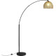 Lampadaire design aspect rotin pour salon 170 cm Rosolite