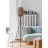 Lampadaire design aspect rotin pour salon 150 cm Topaze