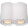 Spot tube double design en aluminium blanc Alberto