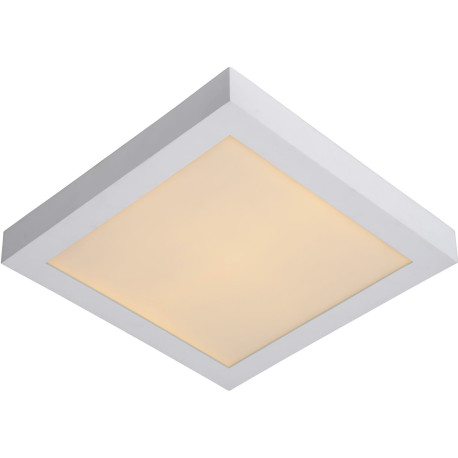 Plafonnier moderne blanc led carré L30 cm Lucette