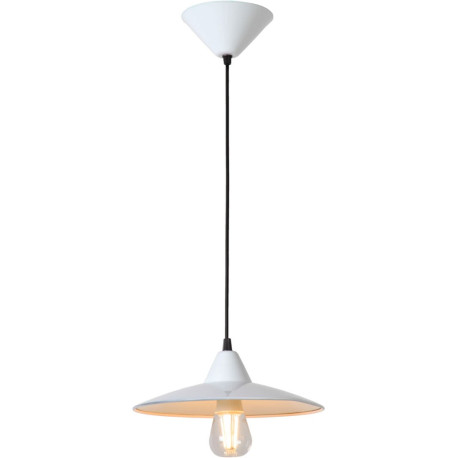Suspension industrielle en métal blanc Hember