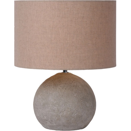 Lampe de table contemporaine en béton et en lin taupe Madox