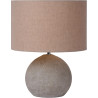 Lampe de table contemporaine en béton et en lin taupe Madox