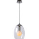Suspension design verre et métal blanc Louisa