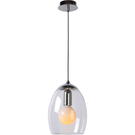Suspension design verre et métal blanc Louisa