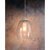 Suspension design verre et métal chromé Louisa
