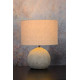 Lampe de table contemporaine en béton et en lin taupe Madox