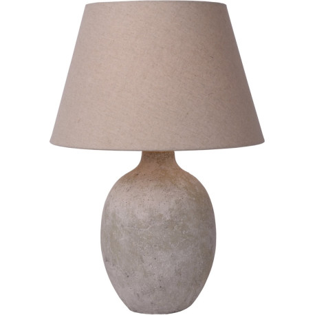 Lampe de table contemporaine en béton et en lin taupe Maliboo