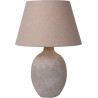 Lampe de table contemporaine en béton et en lin taupe Maliboo