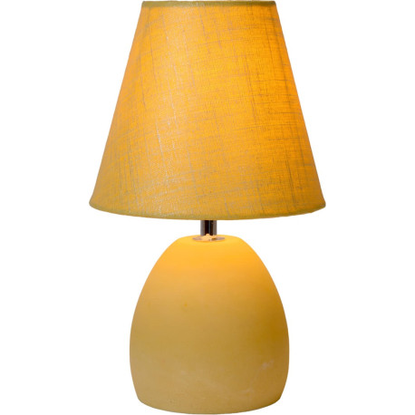 Lampe de table classique en béton et tissu jaune Myro